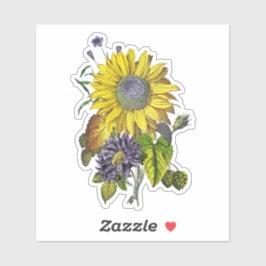 Adesivo Buquê Elegante de Girassóis Amarelos Vintage