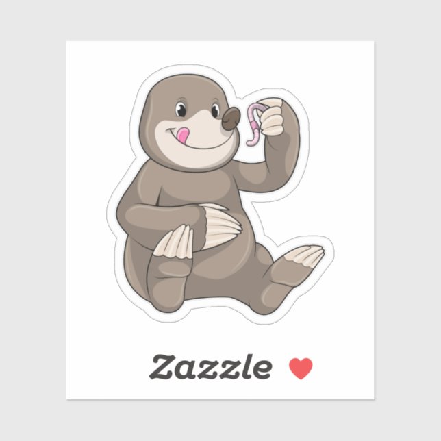 Adesivo Buraco com verme (Folha)