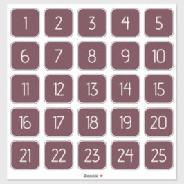 Adesivo Burgundy Customizable Square Number Stickers