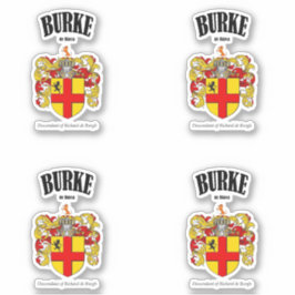 Adesivo Burke Crest Tradução e significado irlandês (x4)