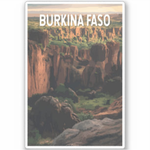 Adesivo Burkina Faso Ilustração Viagem Art Vintage
