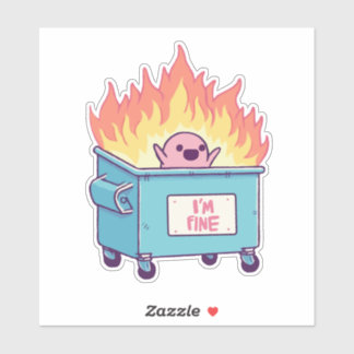 Adesivo Burro no fogo, estou bem