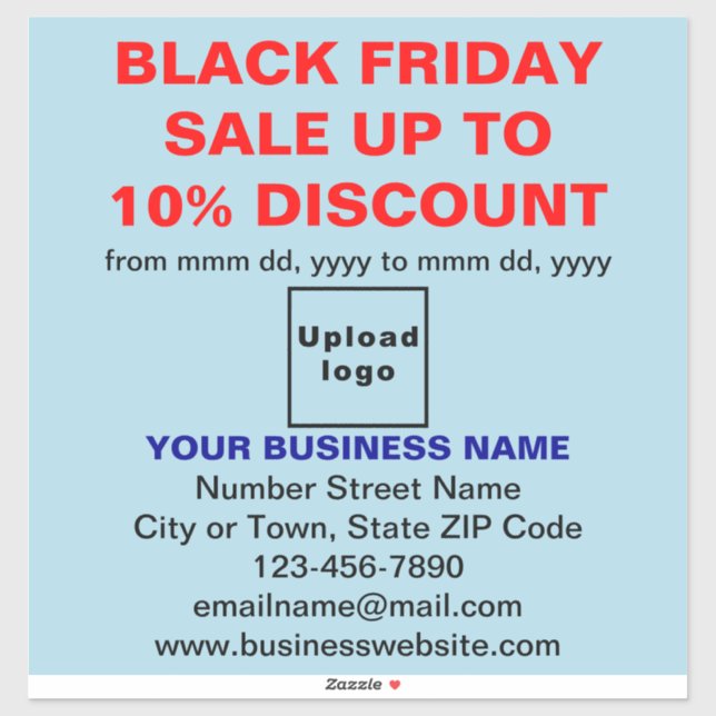 Adesivo Business Black Friday Sale sobre azul claro (Folha)