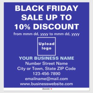 Adesivo Business Black Friday Sale sobre o Blue Vinyl Stic