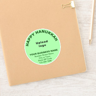 Adesivo Business Hanukkah Light Green Round Vinyl