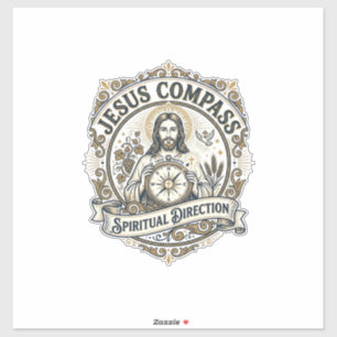 Adesivo Bússola de Jesus Direção Espiritual Bússola de Jes