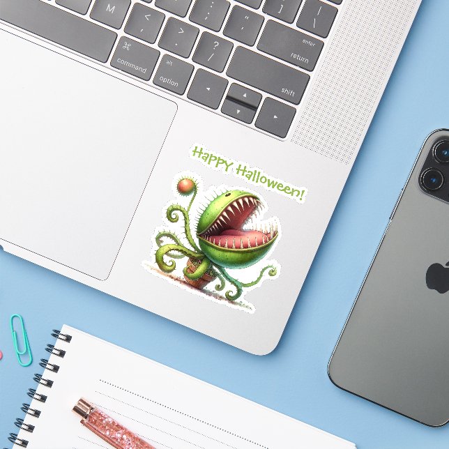 Adesivo Butch o personalizado da planta monstro (Notebook com iPhone)