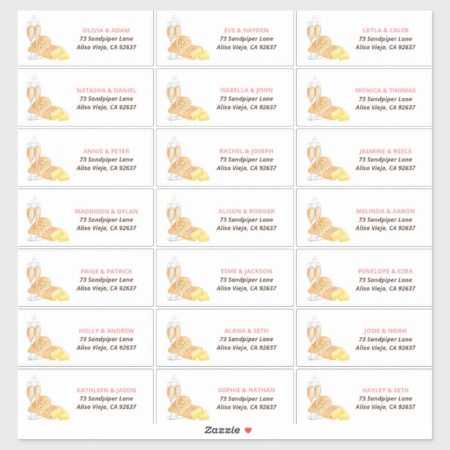 Adesivo Butter Together Bridal Shower Guest Address  (Folha)