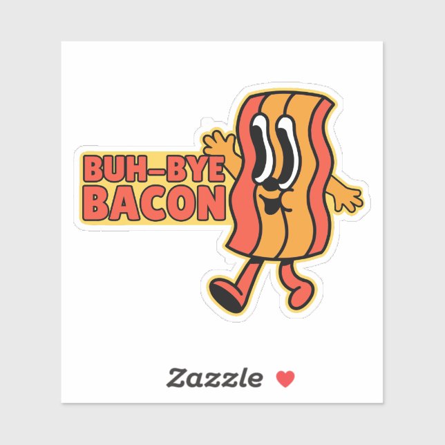 ADESIVO BYE BACON CUTE ANIME BACON (Folha)