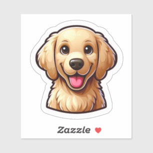 Adesivo Cabeça de Cachorro Golden Retriever Sorridente