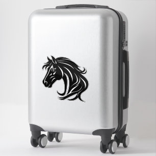 Adesivo Cabeça de Cavalo Preto Magnífico
