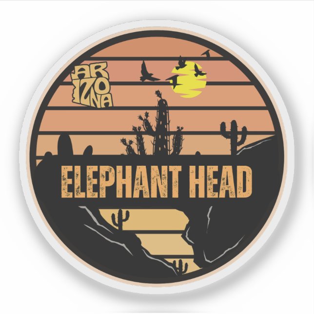Adesivo Cabeça de Elefante, Arizona (Frente)