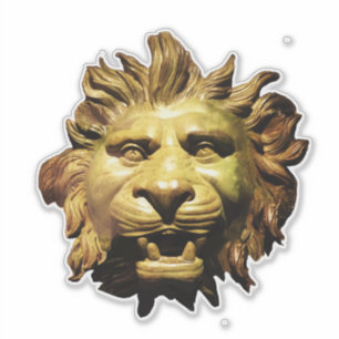 Adesivo CABEÇA DE LEÃO EM BRONZE Figura de proa Navio Roma