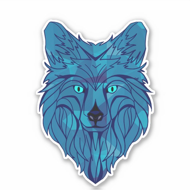 Adesivo Cabeça de Lobo Polar Azul (Frente)