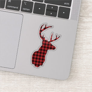 Adesivo Cabeça vermelha rústica dos cervos da xadrez
