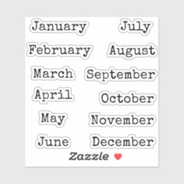 Adesivo Cabeçalhos de planejador mensal minimalista com fo