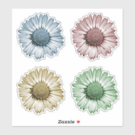 Adesivo Cabeças de Flor de Margarida Fofa Conjunto de Quat