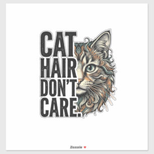 Adesivo Cabelo de Gato Não Me Importa Camisa de Gato com G