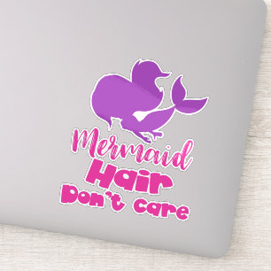 Adesivo Cabelo de Sereia Não se importa, Silhueta de Serei