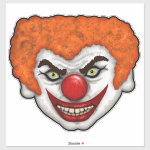 Adesivo Cabelo Laranja Assustador Face Palhaçada   Art 20
