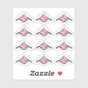 Adesivo Cabide de Roupas Cristais Florais Boho Moda Closet