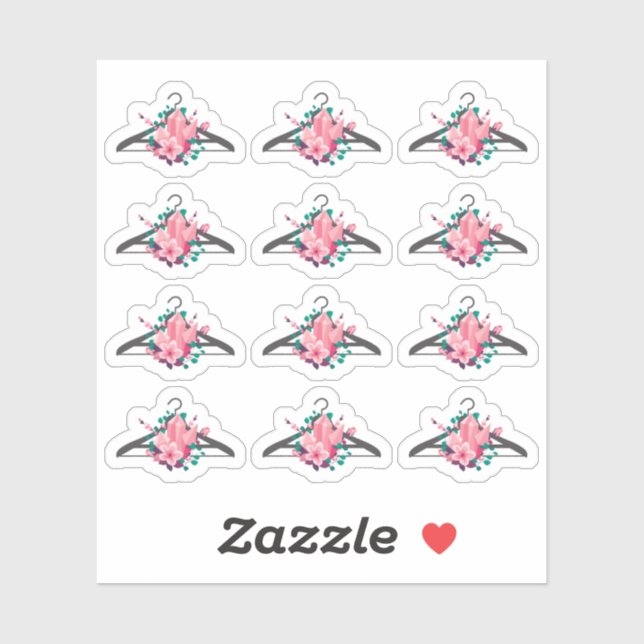 Adesivo Cabide de Roupas Cristais Florais Boho Moda Closet (Folha)