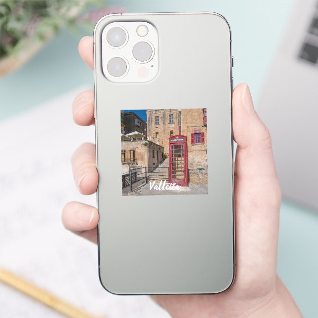 Adesivo Cabine telefônica vermelha em La Valetta Malta (Telefone)