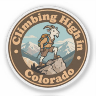 Adesivo Cabra Montês de Colorado Vintage Subindo