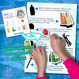 Adesivo Caça ao Escavador, Protetor do Oceano de Diversão 