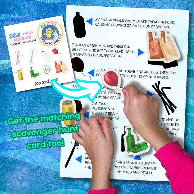 Adesivo Caça ao Escavador, Protetor do Oceano de Diversão  (Criador carregado)