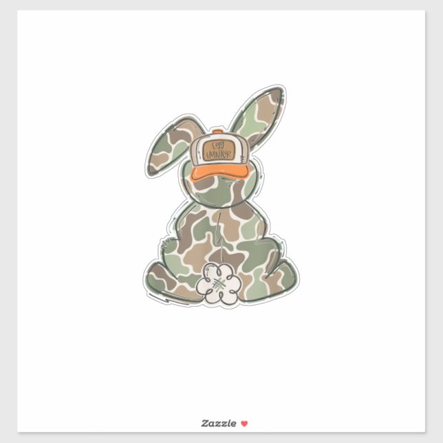 Adesivo Caçador de Ovos Camo Páscoa Toddler Dia de Páscoa  (Folha)