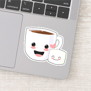 Adesivo Cacau e Marshmallow de Kawaii