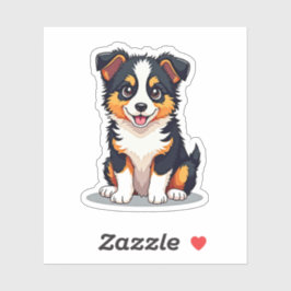 Adesivo Cachorrinho Kawaii Aussie Shepherd – Pose Sonolent