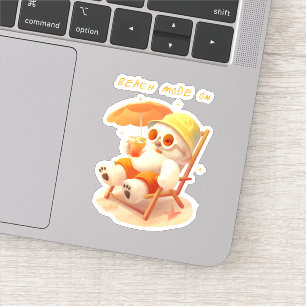 Adesivo Cachorrinho Sorriso: Modo Praia Ativado Bichon Fri