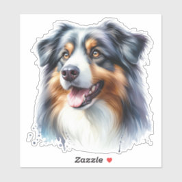 Adesivo Cachorro Australiano de três cores