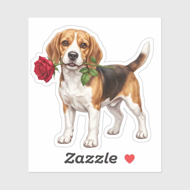 Adesivo Cachorro Beagle Fofo (Folha)