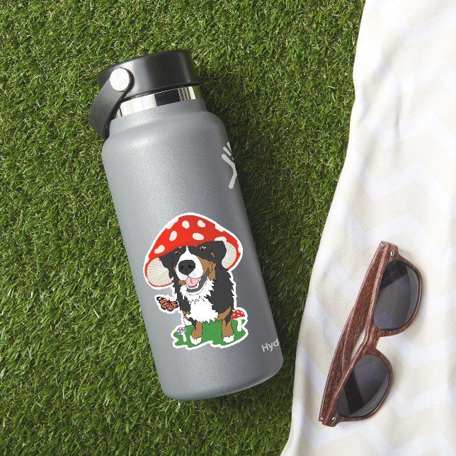 Adesivo Cachorro-Boné Vermelho Bernese (HydroFlask Insitu)