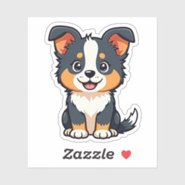 Adesivo Cachorro brincalhão da raça Australian Shepherd –