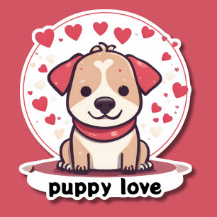 Adesivo Cachorro Cachorro Ama à Prova de Água