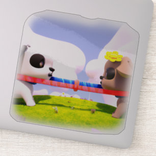 Adesivo Cachorro Cachorro Bonito Torrado de Guerra