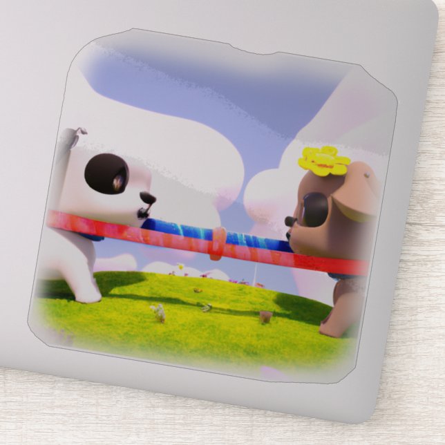 Adesivo Cachorro Cachorro Bonito Torrado de Guerra (Detalhe)