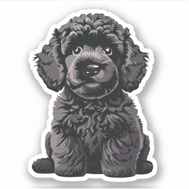 Adesivo Cachorro Cachorro Cachorro Labradoodle Vinheta (Frente)