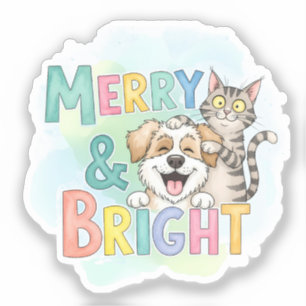 Adesivo Cachorro Cachorro e Feliz de Gato e Brilho