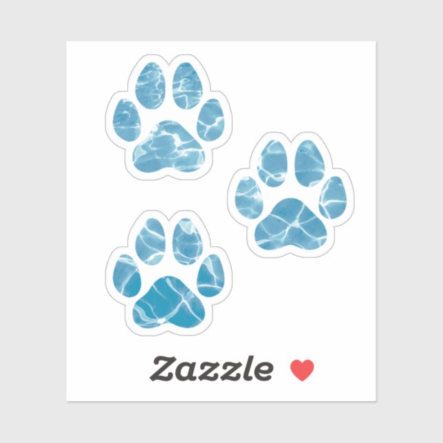 Adesivo Cachorro Cachorro Lavar Patas Impressões Água (Folha)