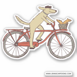 Adesivo Cachorro-ciclagem giro e amizades de esquilo