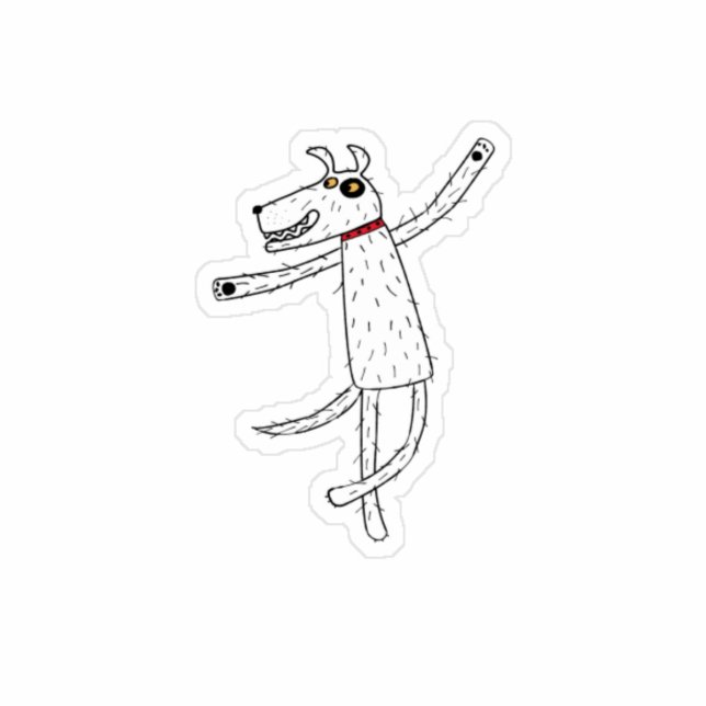 Adesivo Cachorro Dançante (Fun dancing dog cartoon sticker)