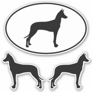 Adesivo Cachorro de cão faraó Silhouettes Vinyl Sticker Se