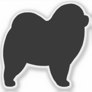 Adesivo Cachorro de Chow Silhout Vinyl Sticker