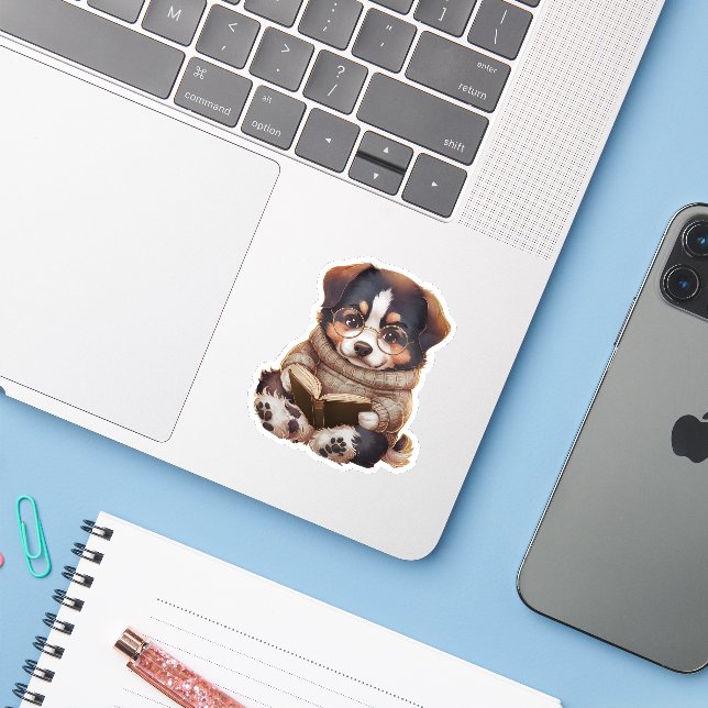 Adesivo Cachorro de Montanha Suíço Kawaii Bonito Amante de (Notebook com iPhone)