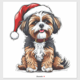 Adesivo Cachorro de Natal Adorável